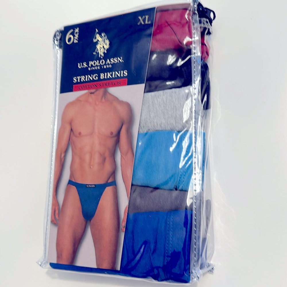 NWT 6-PK U.S. Polo Assn. String Bikini XL